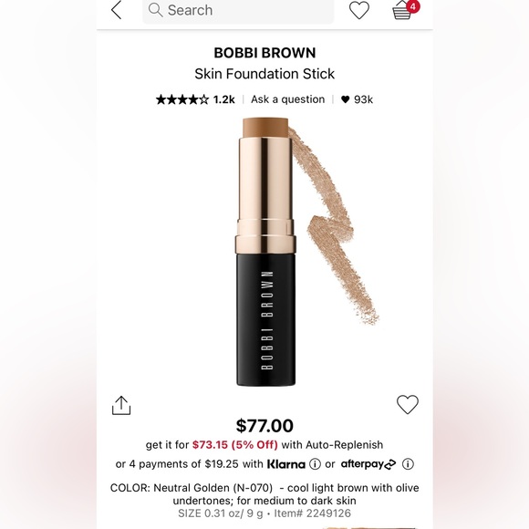 Bobbi Brown Skin Foundation Stick - Picture 1 of 5